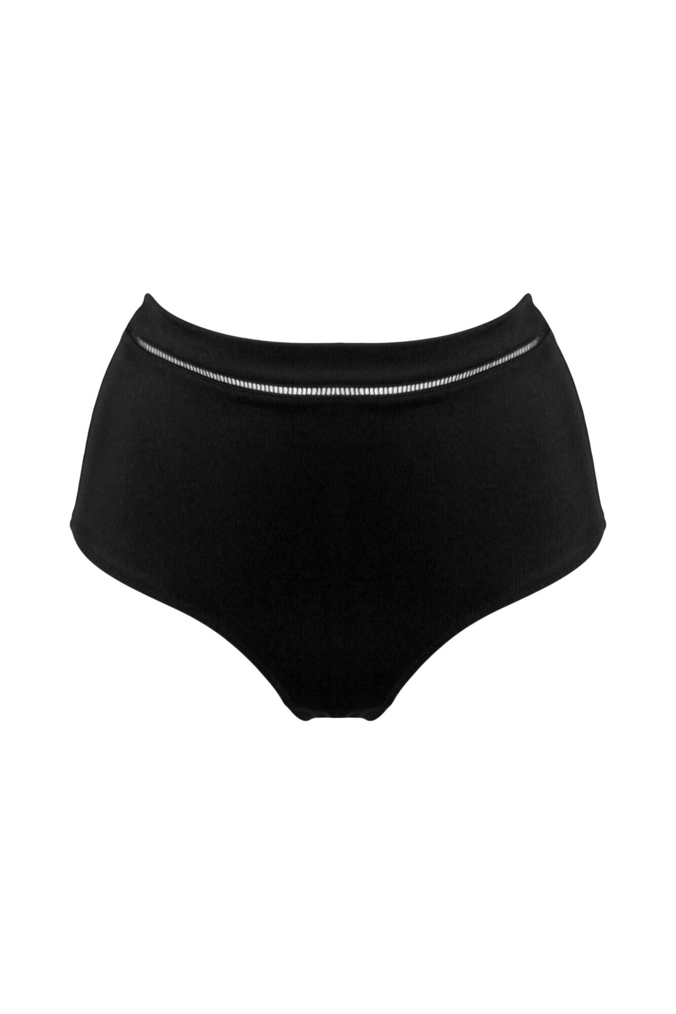 Sydney High-Waist High Leg Bikini Brief in Black | Pour Moi