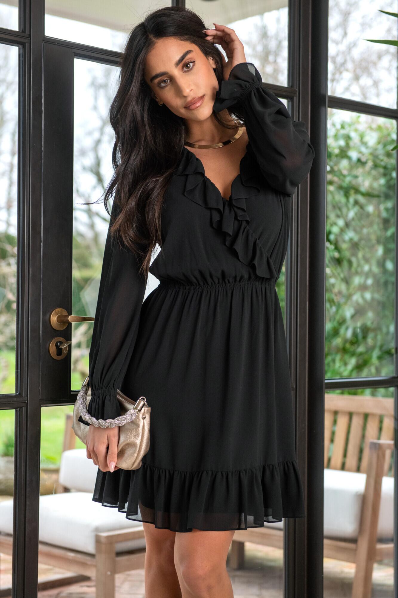 Ponte Squarey Dress - Black