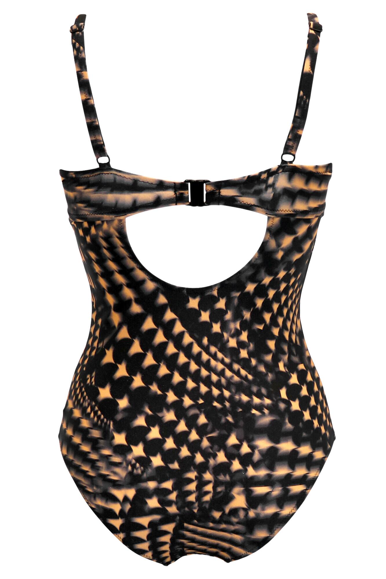 Portofino Underwired Padded Swimsuit in Black Gold Pour Moi