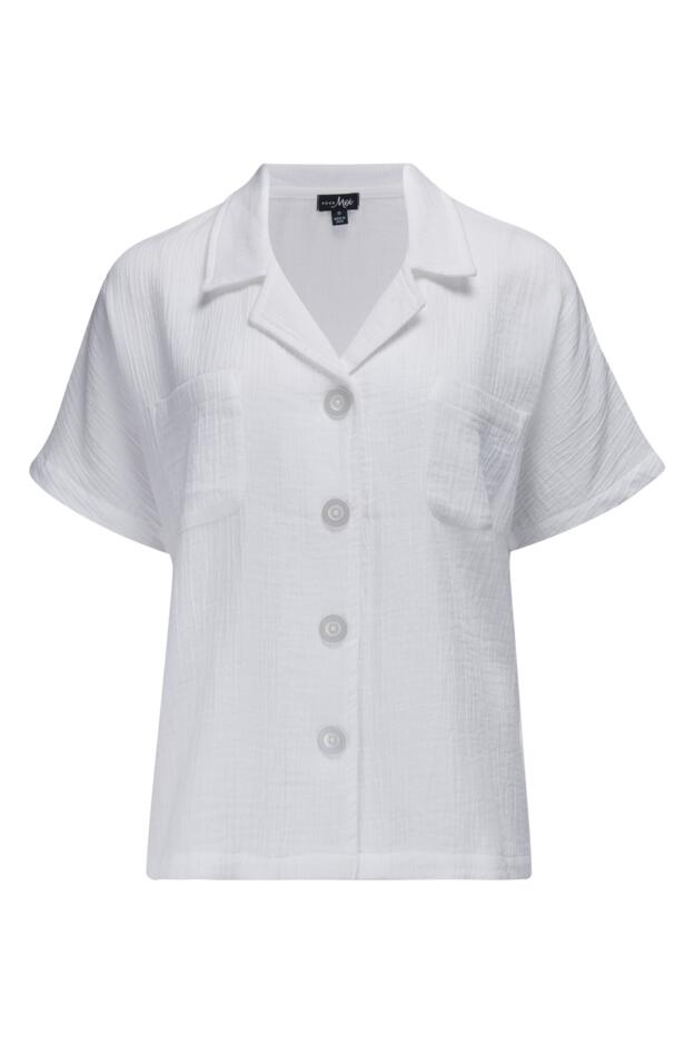 Woven Double Cloth Revere Collar Shirt and Short Set