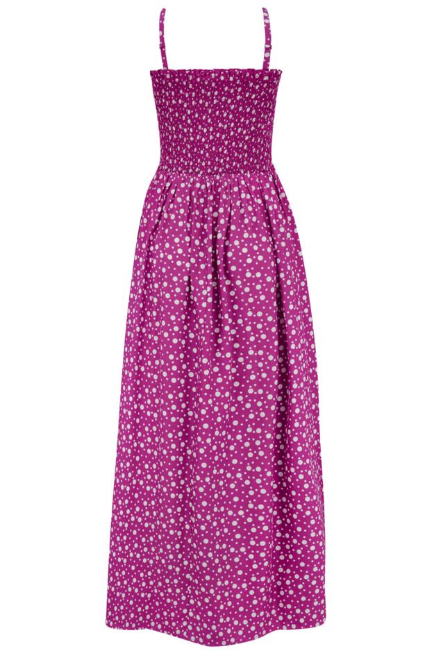 Strapless Shirred Bodice Maxi Beach Dress