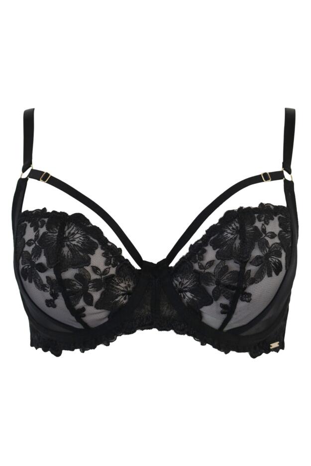 India Bold Floral Embroidery Non-Padded Bra B-G