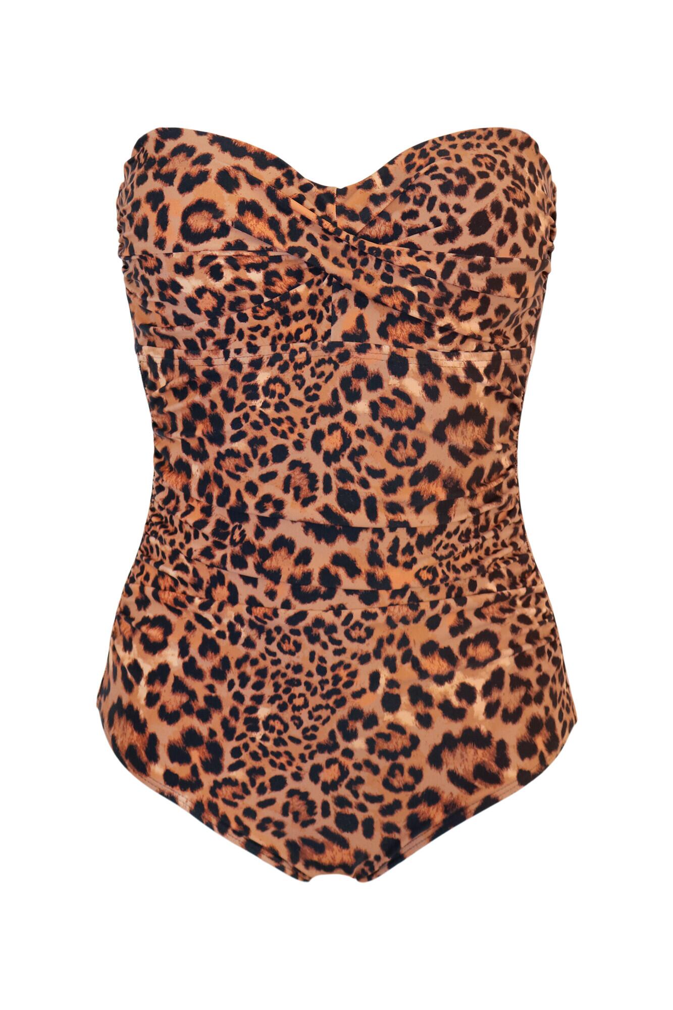 Strapless leopard print swimsuit online