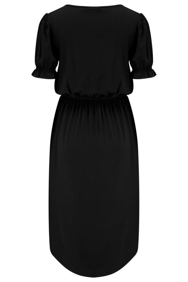 Jenny Puff Sleeve Jersey Midi Dress with LENZING™ ECOVERO™ Viscose