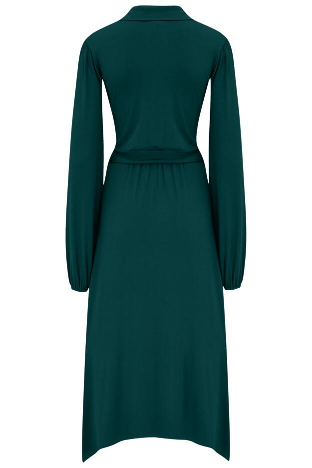 Venetia Jersey Hanky Hem Collared Midi Dress 