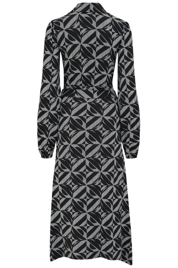 Venetia Jersey Hanky Hem Collared Midi Dress 