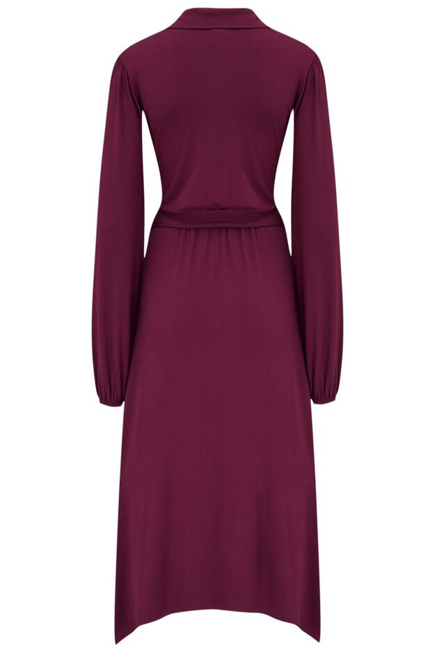 Venetia Jersey Hanky Hem Collared Midi Dress 