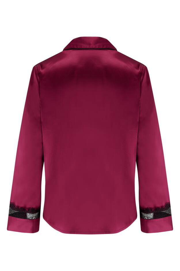 Dusk Satin and Lace Revere Collar Pyjama Set