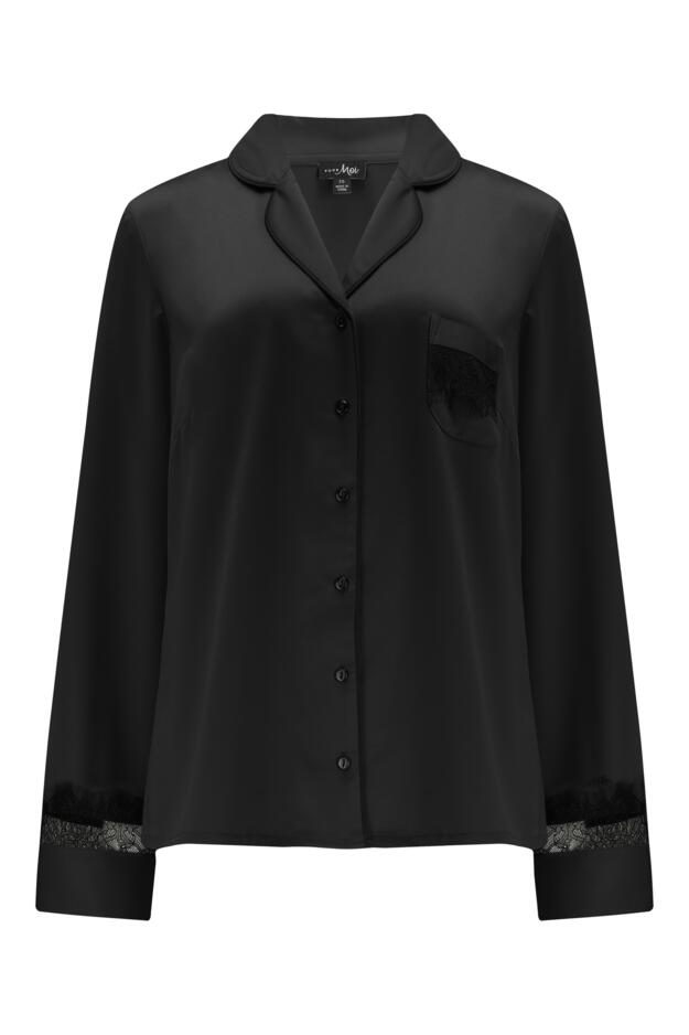 Dusk Satin and Lace Revere Collar Pyjama Set