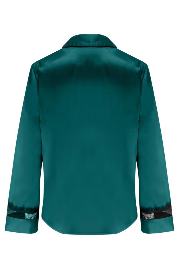 Dusk Satin and Lace Revere Collar Pyjama Set