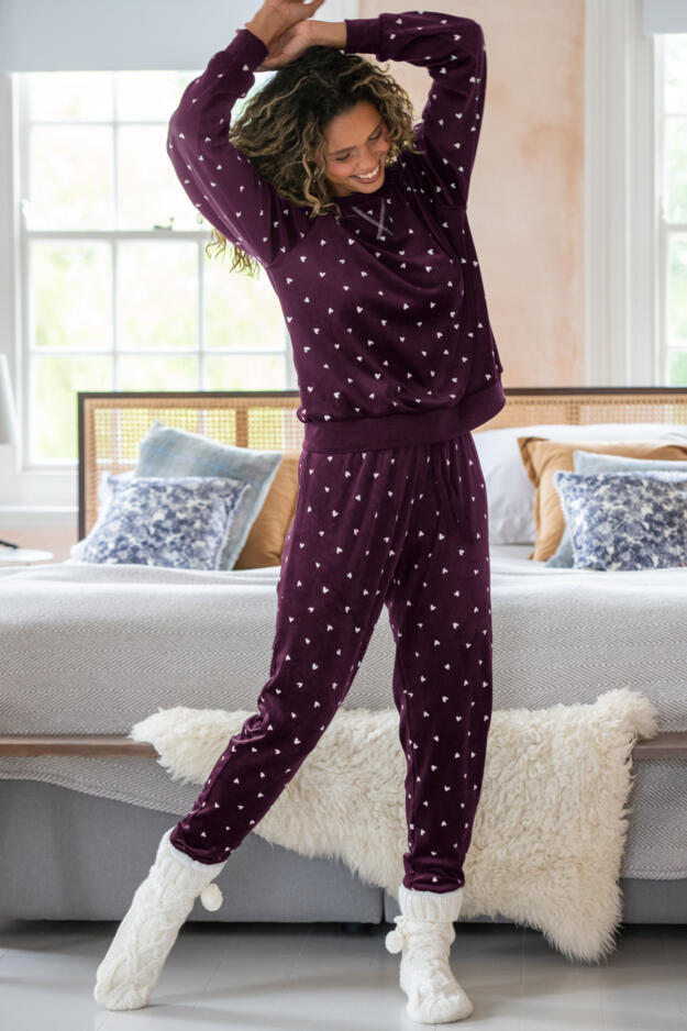 Cosy Fleece Sweatshirt and Jogger Pyjama Set