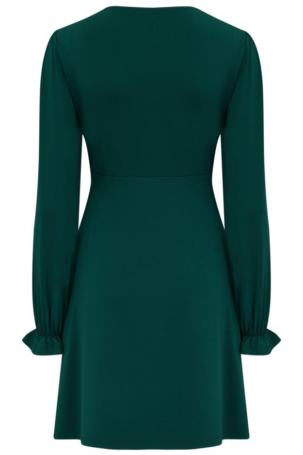 Anya Fuller Bust Lace Detail Slinky Jersey Long Sleeve Tea Dress