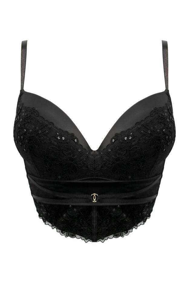 Intense Sequin Push-Up Padded Underwired Longline Bra