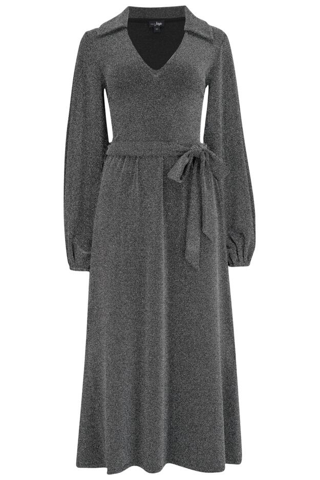 Emily Sparkle V-Neck Tie Waist Midi Dress