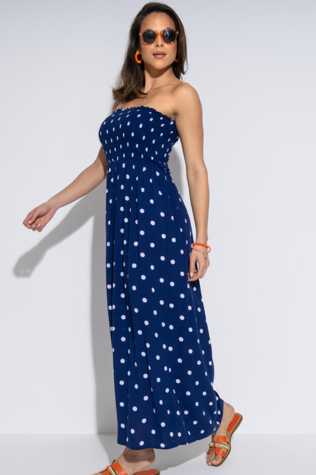 Emma Strapless Shirred Bodice Maxi Beach Dress