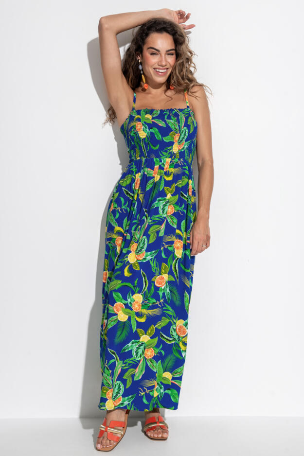 Emma Strapless Shirred Bodice Maxi Beach Dress