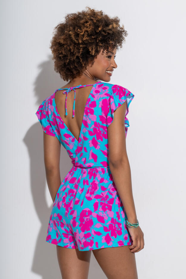 Amelia Frill Stretch Jersey Beach Playsuit