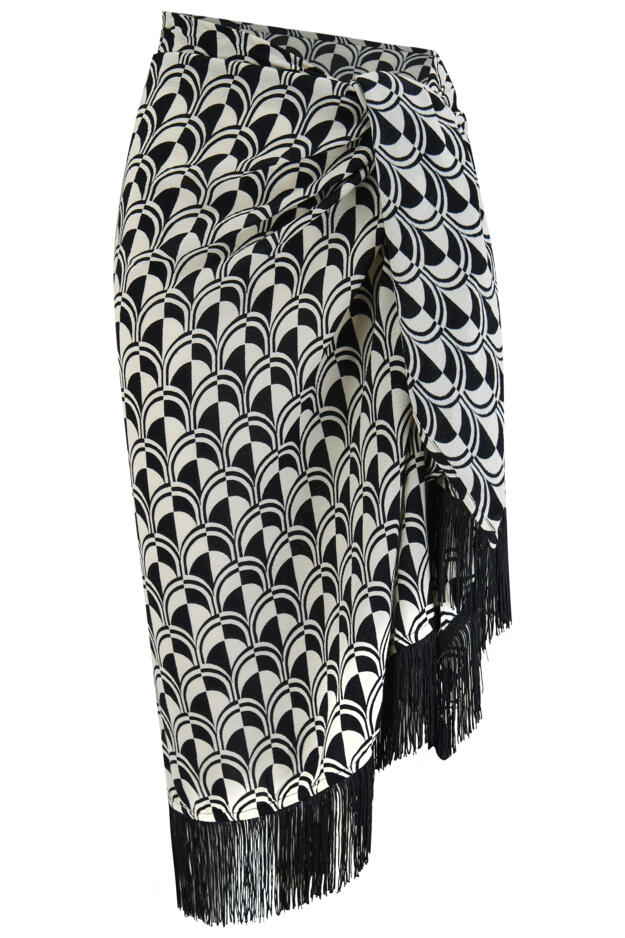 Fringe Trim Crinkle Woven Multiway Sarong