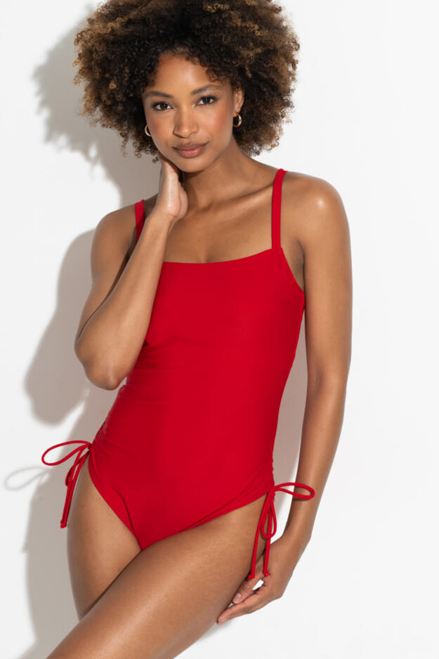 Square Neck Adjustable Underwired Swimsuit