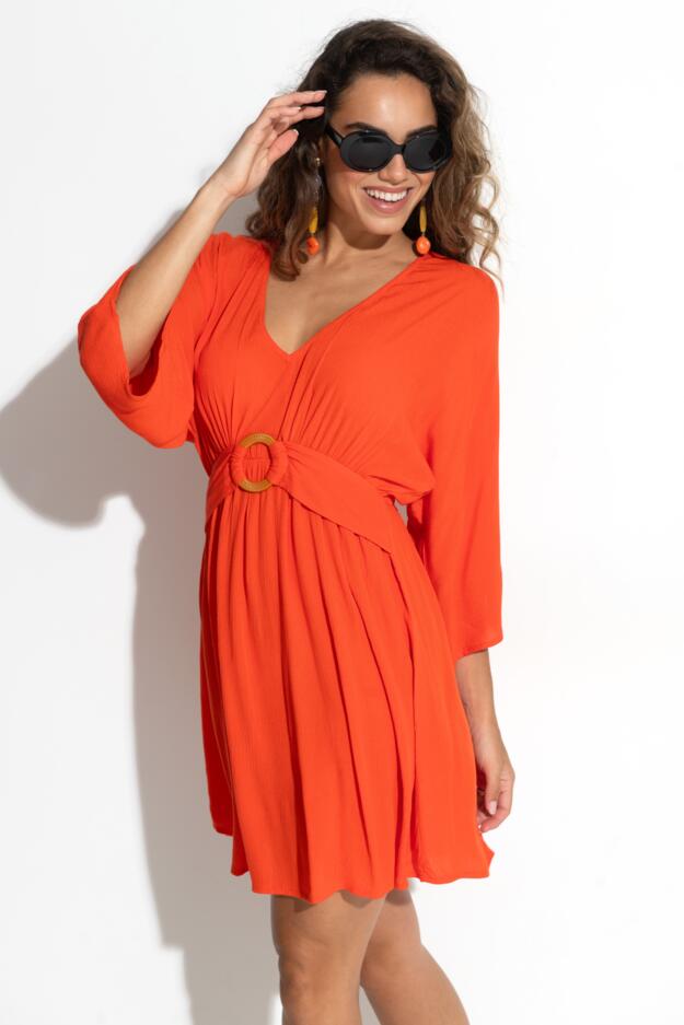 Crinkle O-Ring Woven Beach Kaftan