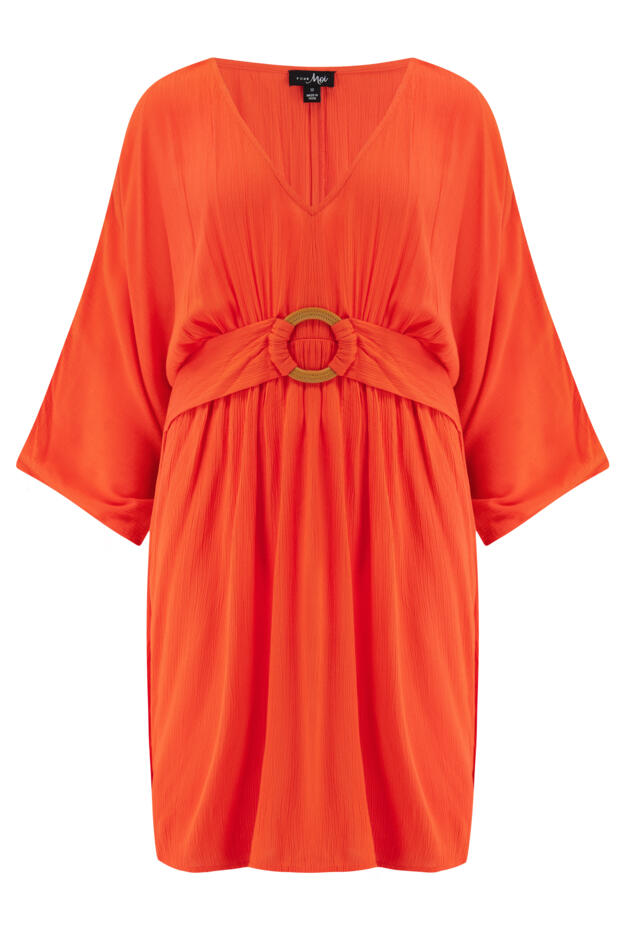 Crinkle O-Ring Woven Beach Kaftan