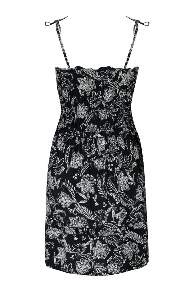 Mia Strapless Shirred Bodice Frill Beach Dress