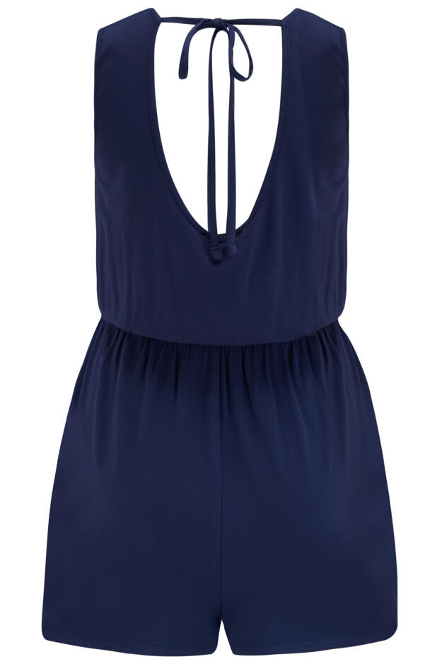 Button Front Stretch Jersey Beach Playsuit