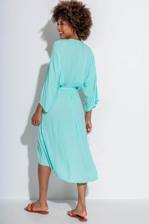 Crinkle O-Ring Midi Beach Kaftan