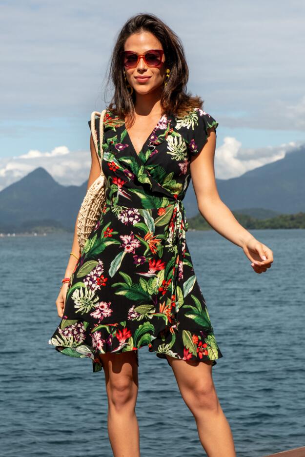 Penny Frill Wrap Beach Dress