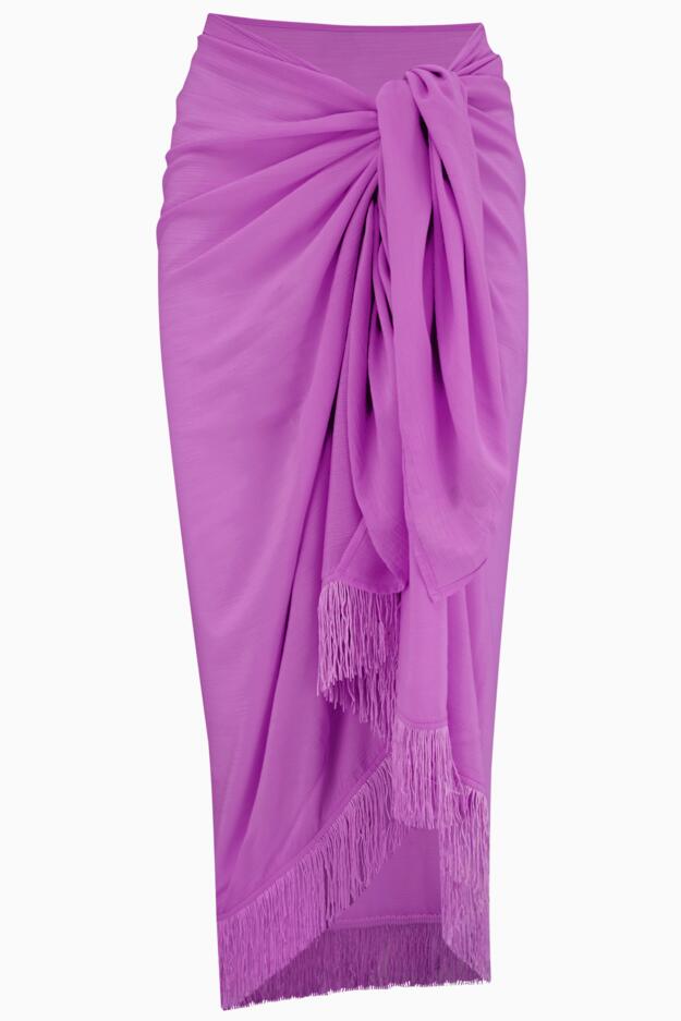 Fringe Trim Crinkle Woven Multiway Sarong