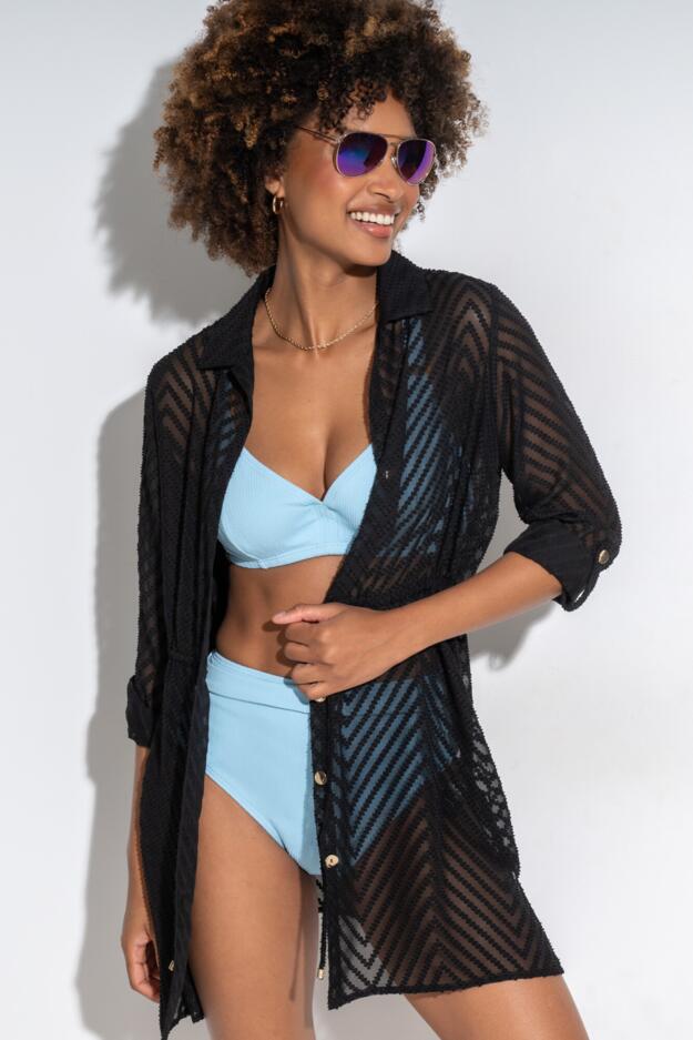 Cali Ribbed Texture Hidden Underwired Bikini Top 
