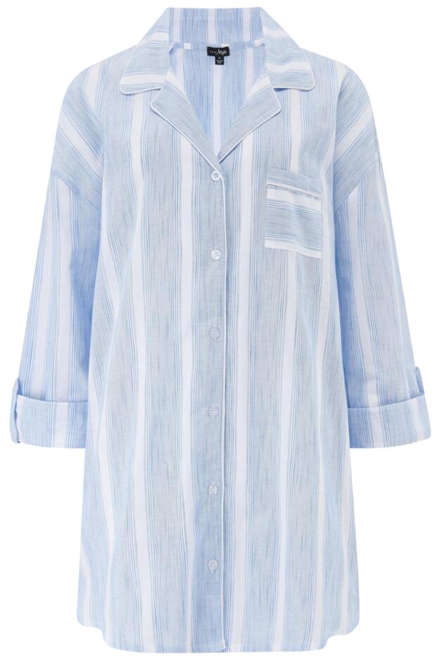 Woven Cotton Stripe Nightshirt 