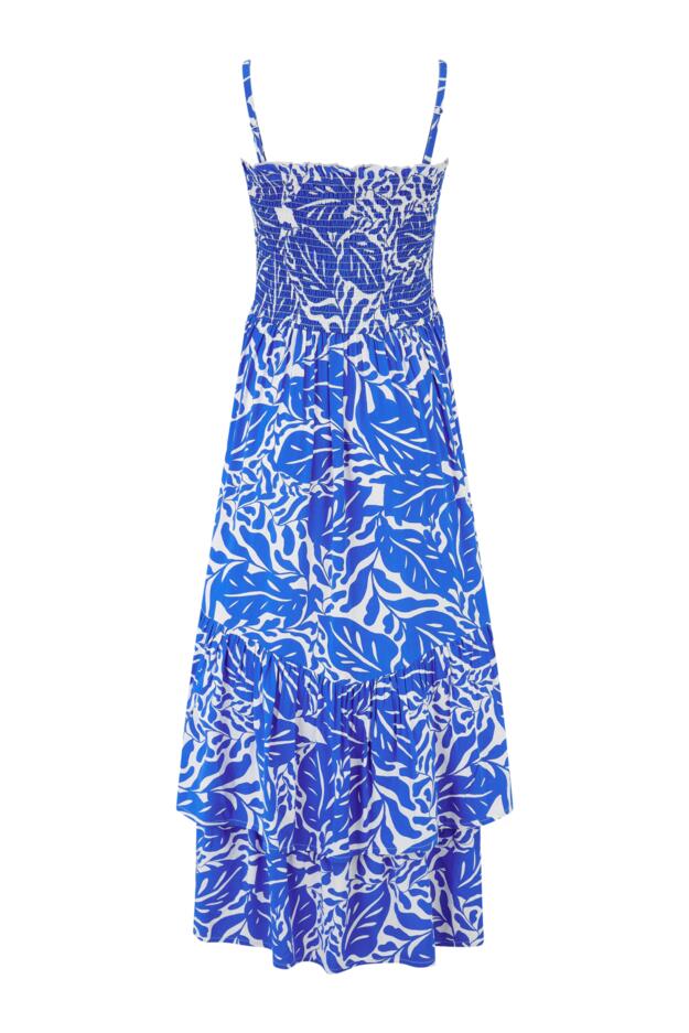  Strapless Asymmetric Tiered Woven Maxi Dress