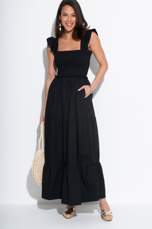 Lucy Cotton Poplin Tiered Midaxi Dress