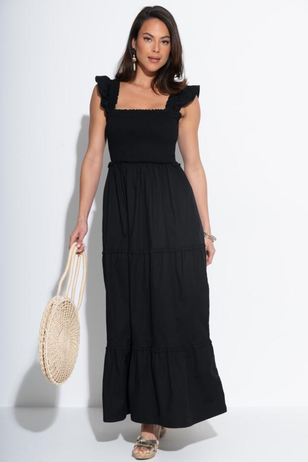 Lucy Cotton Poplin Tiered Midaxi Dress