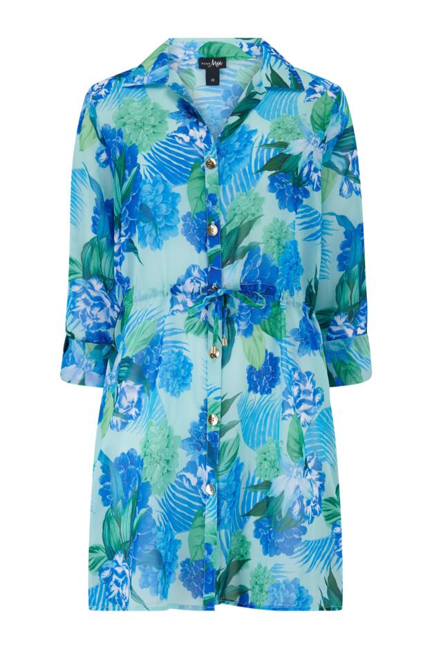 Chiffon Button Through Beach Shirt