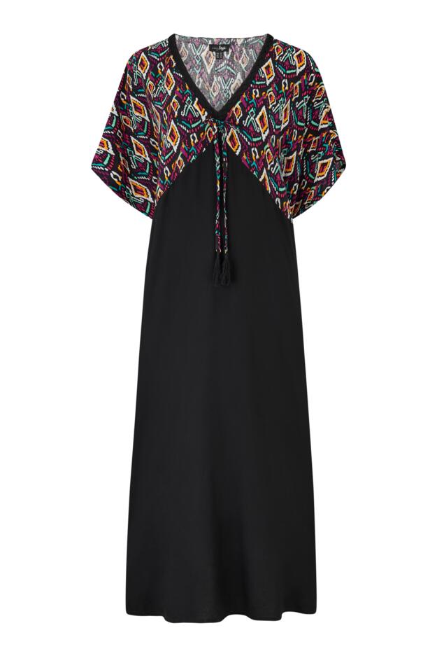 V-Neck Mix Print Midaxi Kaftan