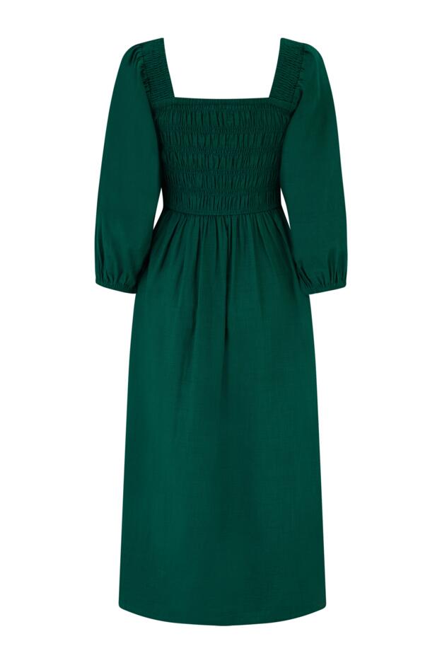 Textured Woven Frill Detail Midi Dress 