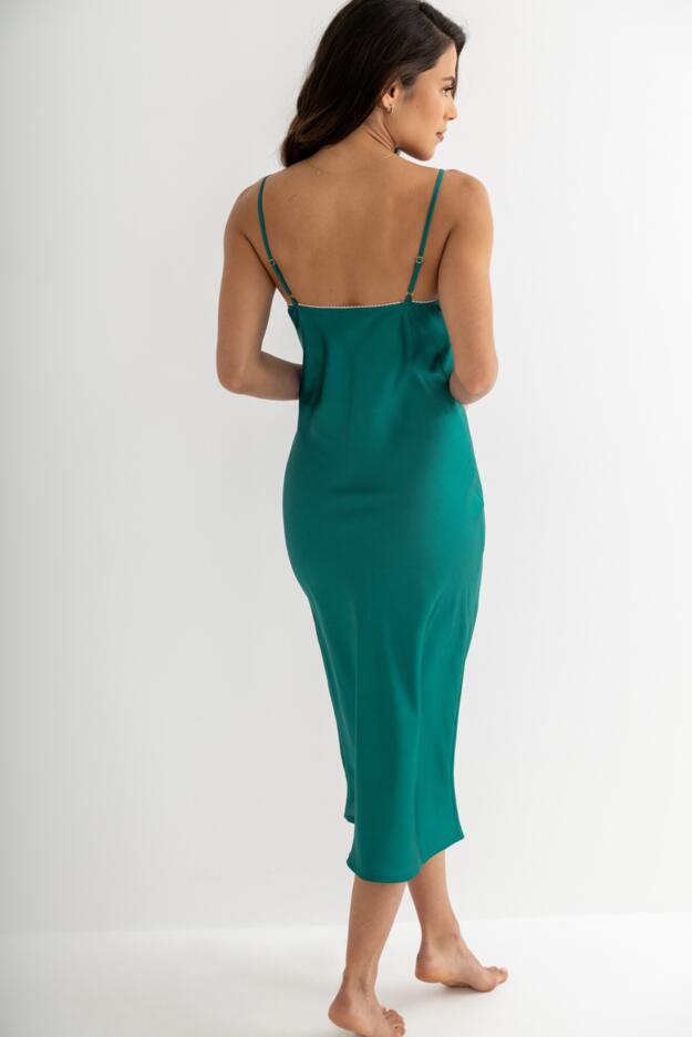 Dusk Satin and Lace Midi Chemise