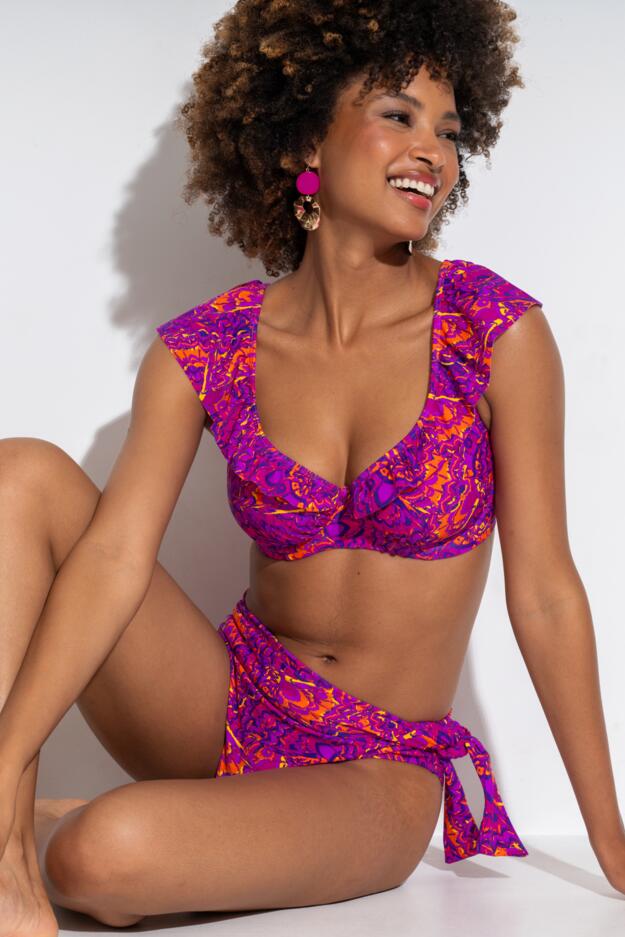 Bermuda Underwired Non-Padded Frill Bikini Top