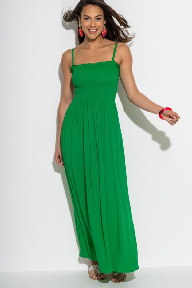 Emma Strapless Shirred Bodice Maxi Beach Dress