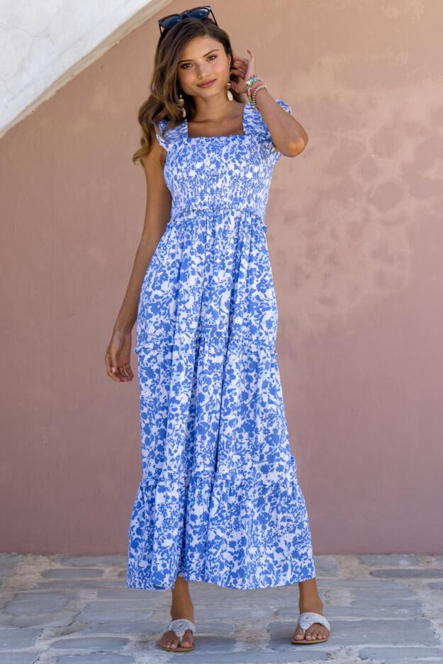 Lucy Cotton Poplin Tiered Midaxi Dress