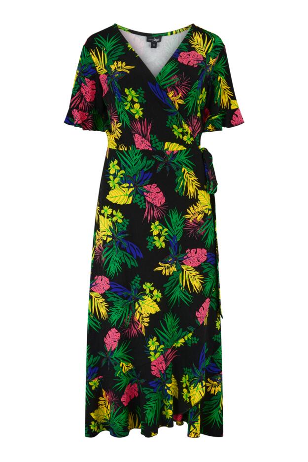 Megan Stretch Jersey Wrap Midi Dress
