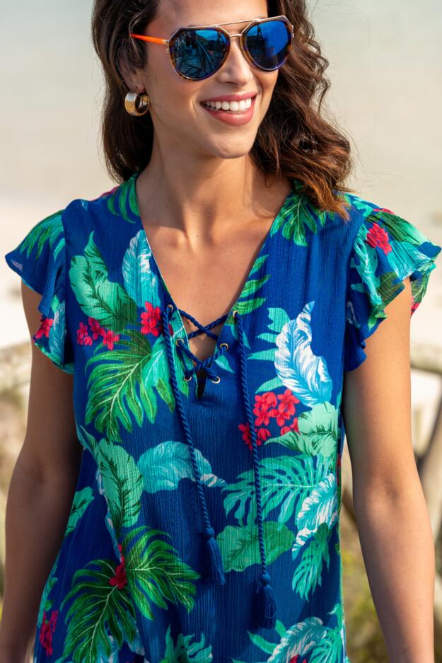 Gracie Crinkle Frill Swing Beach Dress