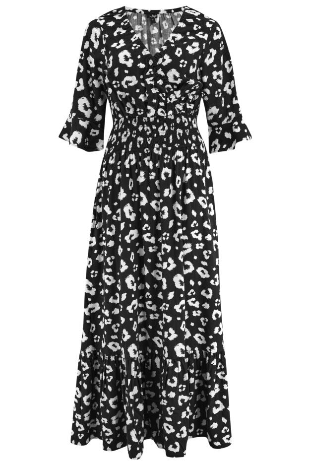 Carmen Fuller Bust Elasticated Neckline Woven Midaxi Dress