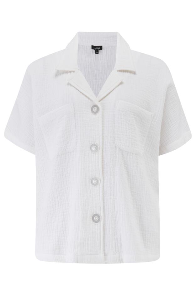 Woven Double Cloth Revere Collar Shirt and Short Pyjama Set