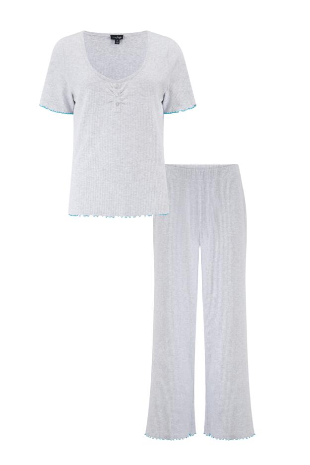 Ribbed Jersey Baby Overlock Pyjama Set