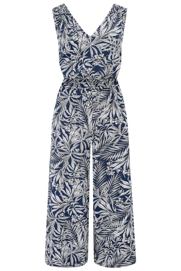 Maya Cotton Slub Jersey Built-Up Cropped Leg Jumpsuit