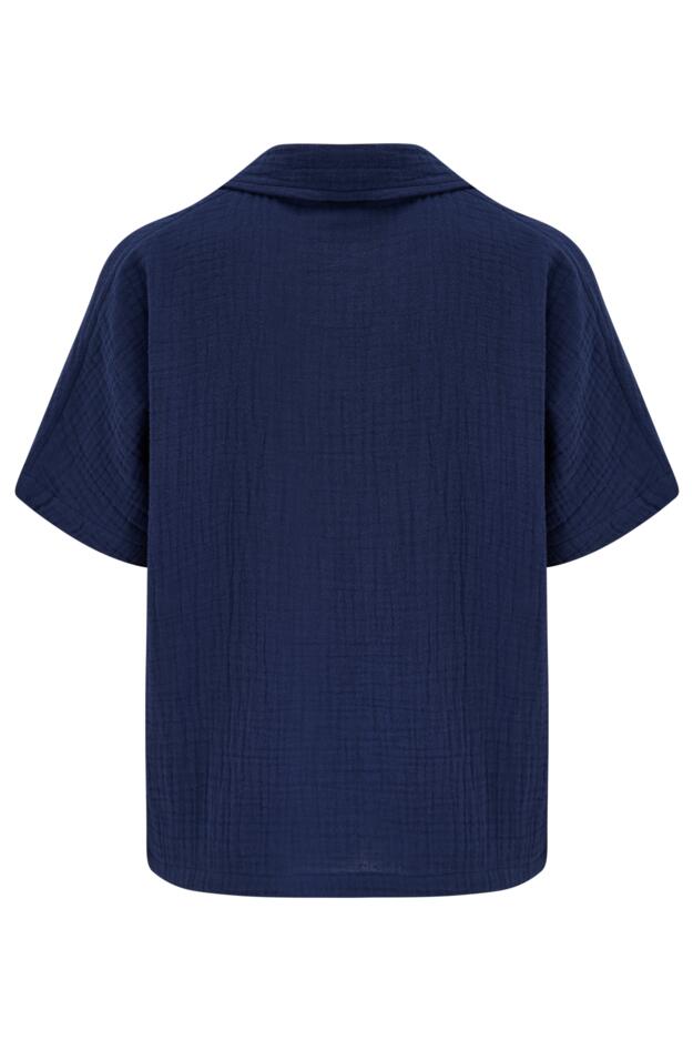 Woven Double Cloth Revere Collar Shirt & Cropped Trouser Pyjama Set