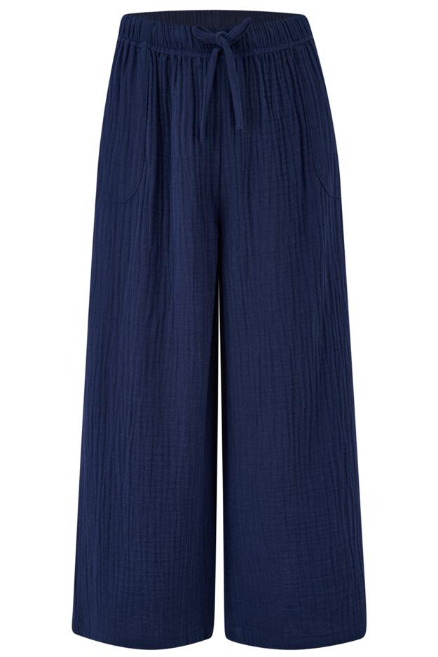 Woven Double Cloth Revere Collar Shirt & Cropped Trouser Pyjama Set